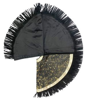 Showman Cowhide Leather Christmas Tree Skirt - Gold Acid Wash #3